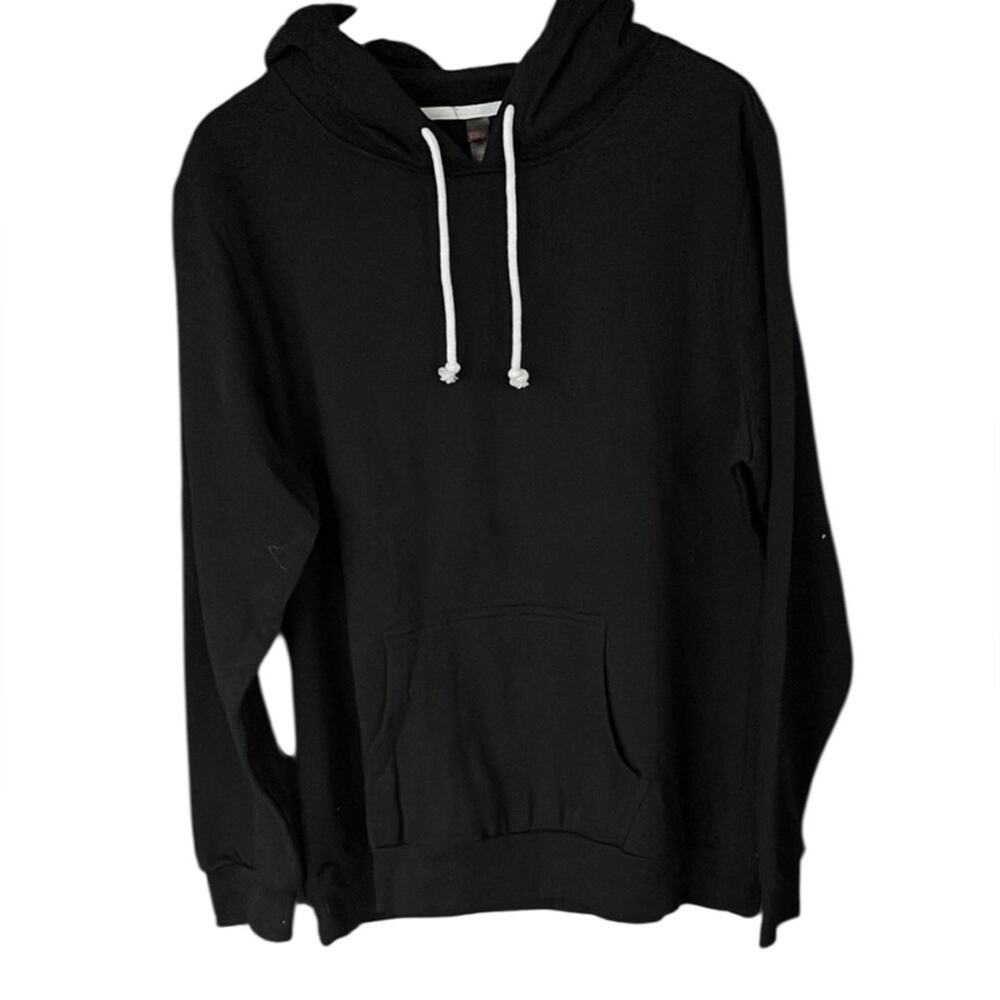 NWOT District Black with White Lace Hoodie Sweatshirt, Juniors 3XL